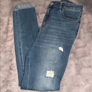 Hollister ripped medium wash jeans